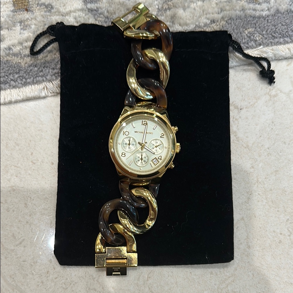 Michael Kors Gold and Brown Chain Watch